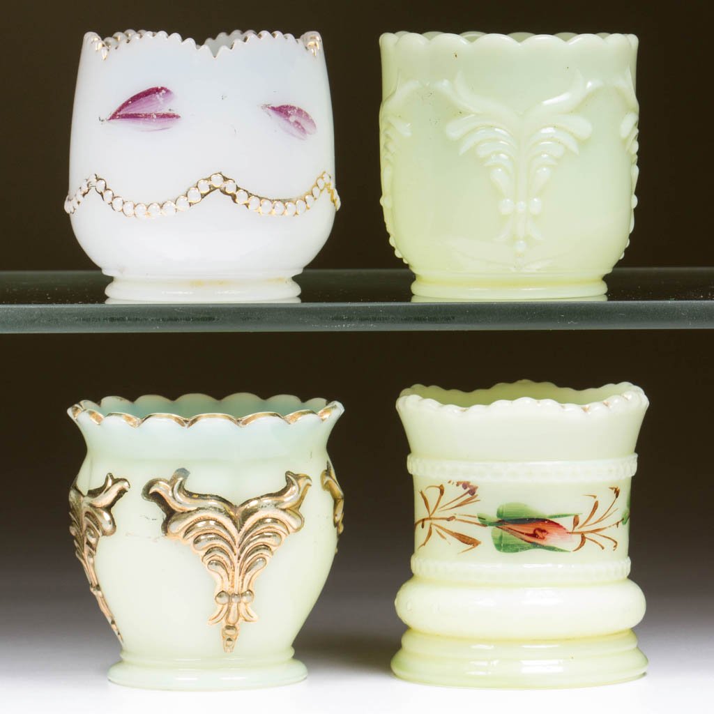 ASSORTED HEISEY TOOTHPICK / MATCH HOLDERS, LOT OF FOUR (1 of 1)