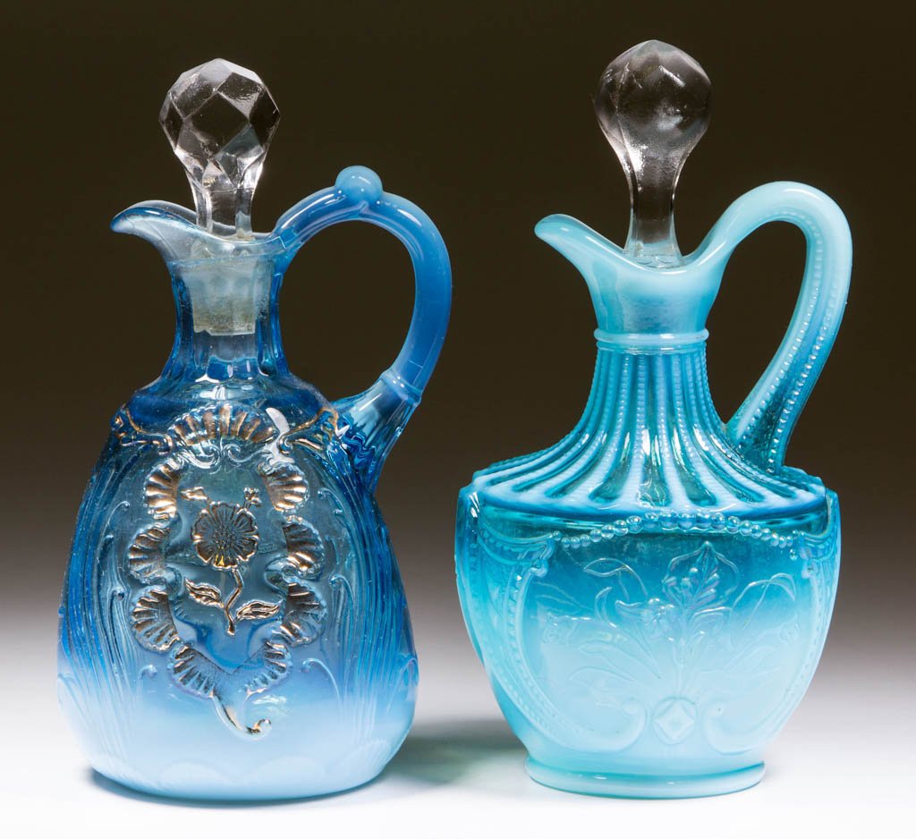 ASSORTED OPALESCENT CRUETS, LOT OF TWO (1 of 1)