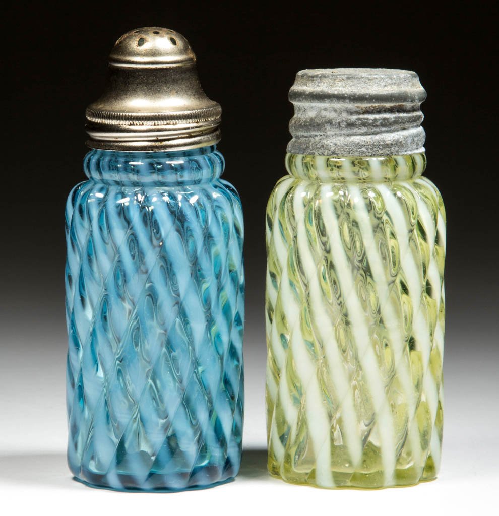 REVERSE SWIRL SALT / PEPPER SHAKERS, LOT OF TWO (1 of 1)