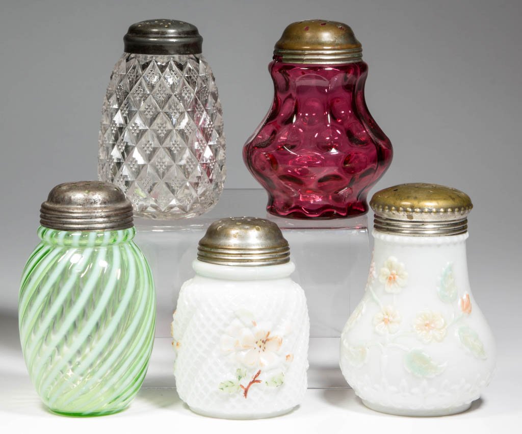 ASSORTED VICTORIAN SUGAR SHAKERS, LOT OF FIVE (1 of 1)