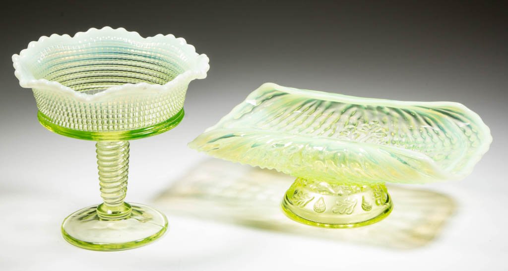 ASSORTED PRESSED OPALESCENT COMPOTES, LOT OF TWO (1 of 1)