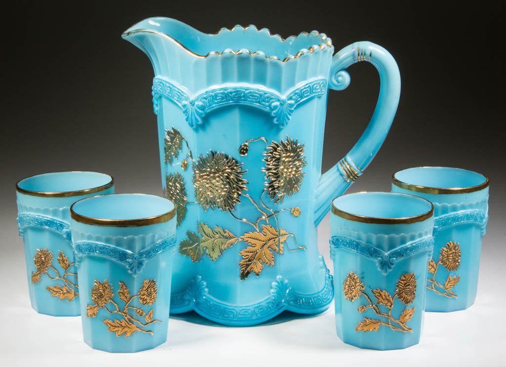 CHRYSANTHEMUM SPRIG / PAGODA (OMN) FIVE-PIECE WATER SET (1 of 1)