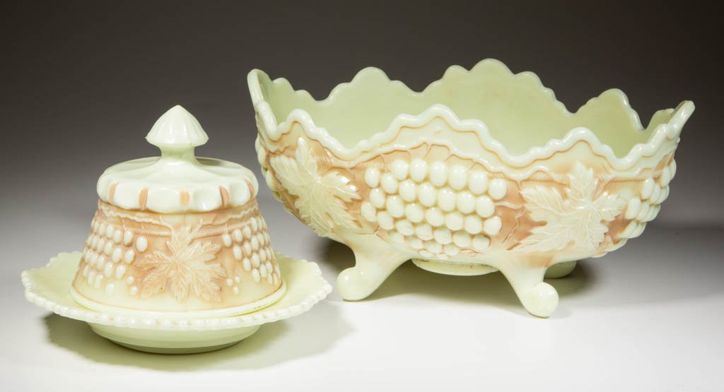 GRAPE AND CABLE TABLE ARTICLES, LOT OF TWO (1 of 1)