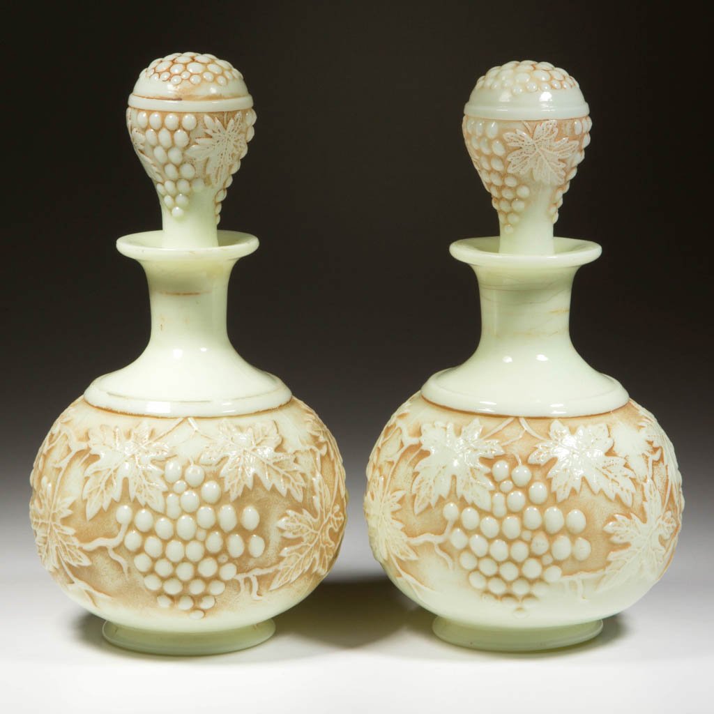 GRAPE AND CABLE COLOGNE BOTTLES, PAIR (1 of 1)