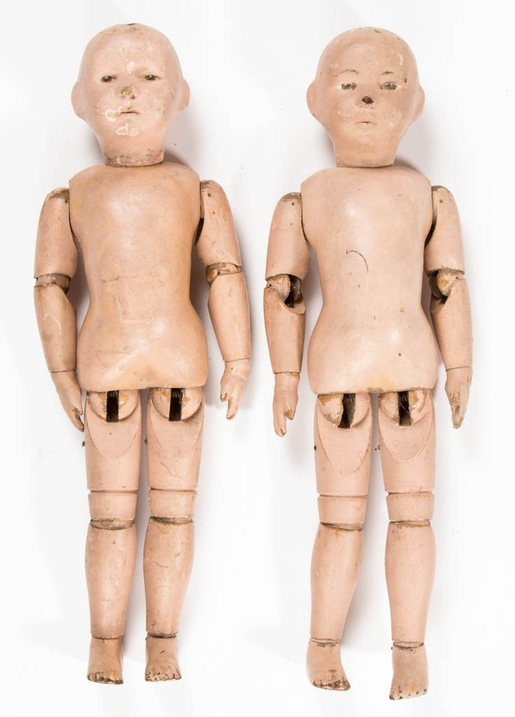 A. SCHOENHUT & CO. WOODEN DOLLS, LOT OF TWO (1 of 1)