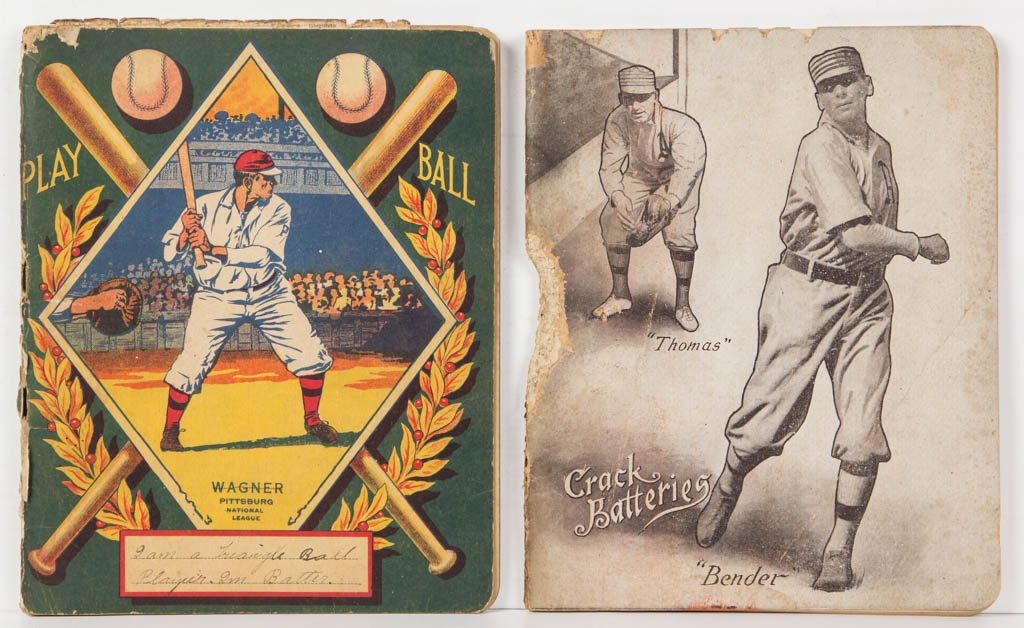 EARLY BASEBALL SCHOOL NOTEBOOKS, LOT OF TWO (1 of 2)