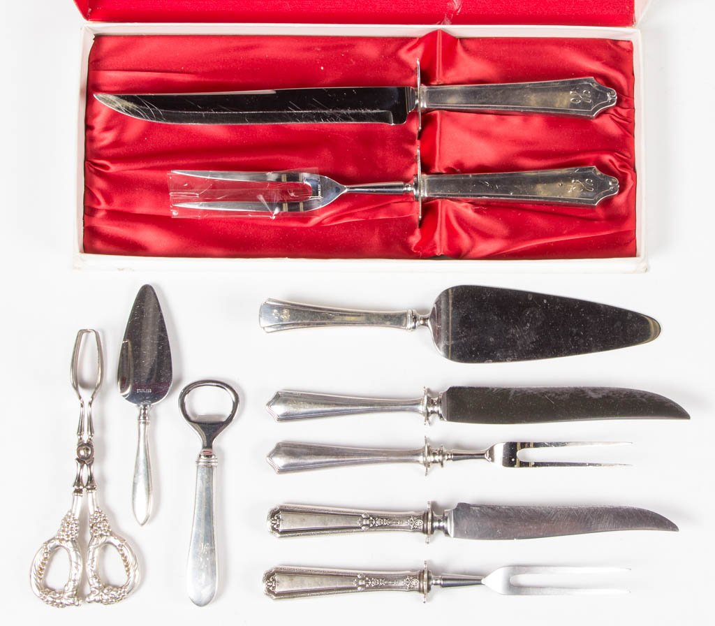 AMERICAN STERLING SILVER HANDLED ARTICLES, LOT OF TEN (1 of 1)