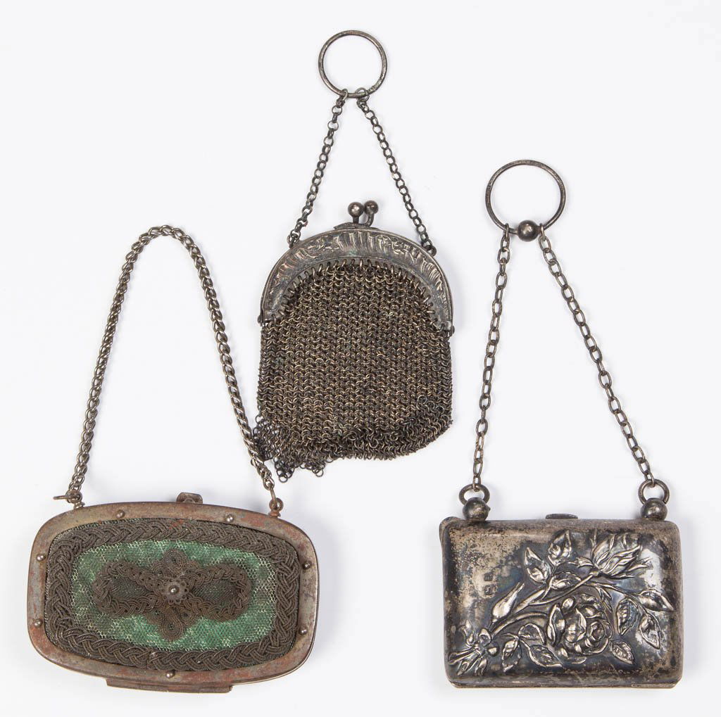 SILVER AND OTHER CHANGE PURSES, LOT OF THREE (1 of 1)
