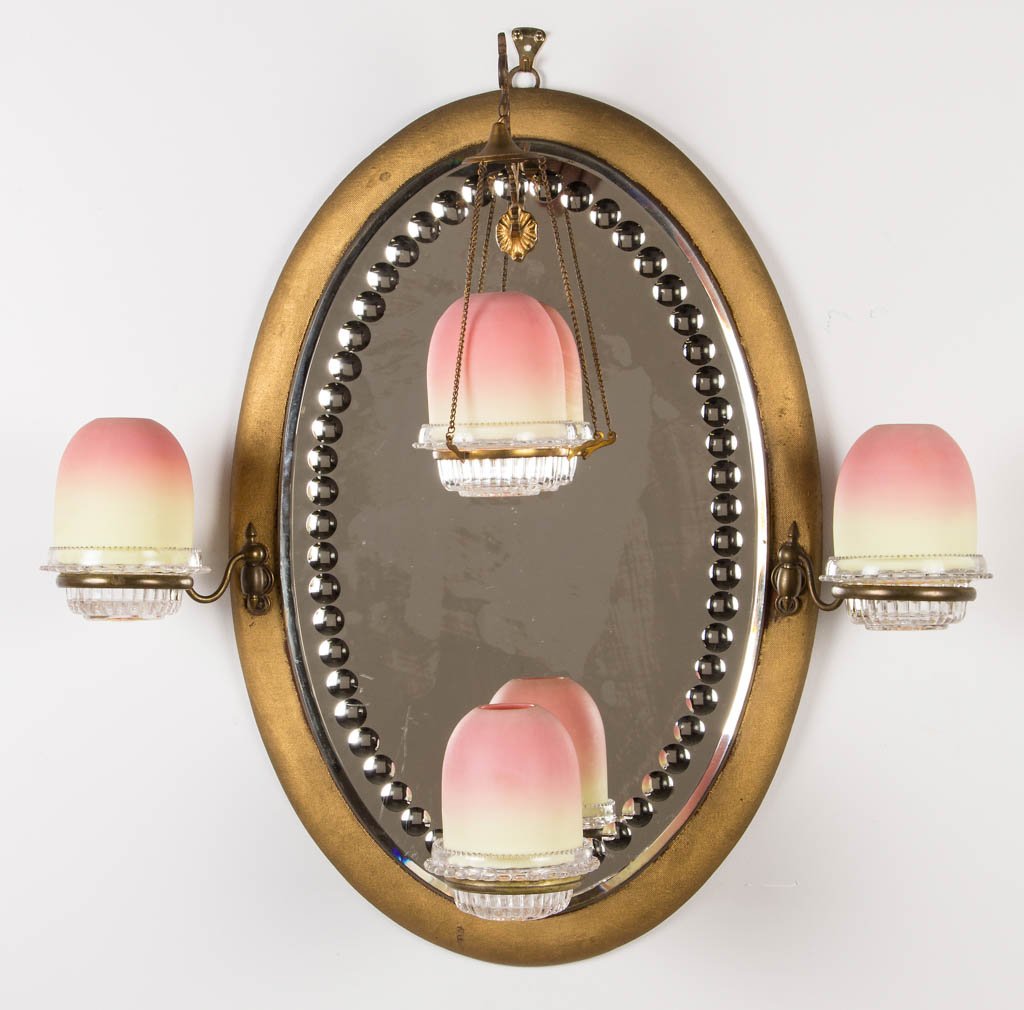 WEBB BURMESE FAIRY LAMPS ON A MIRRORED WALL MOUNT (1 of 1)