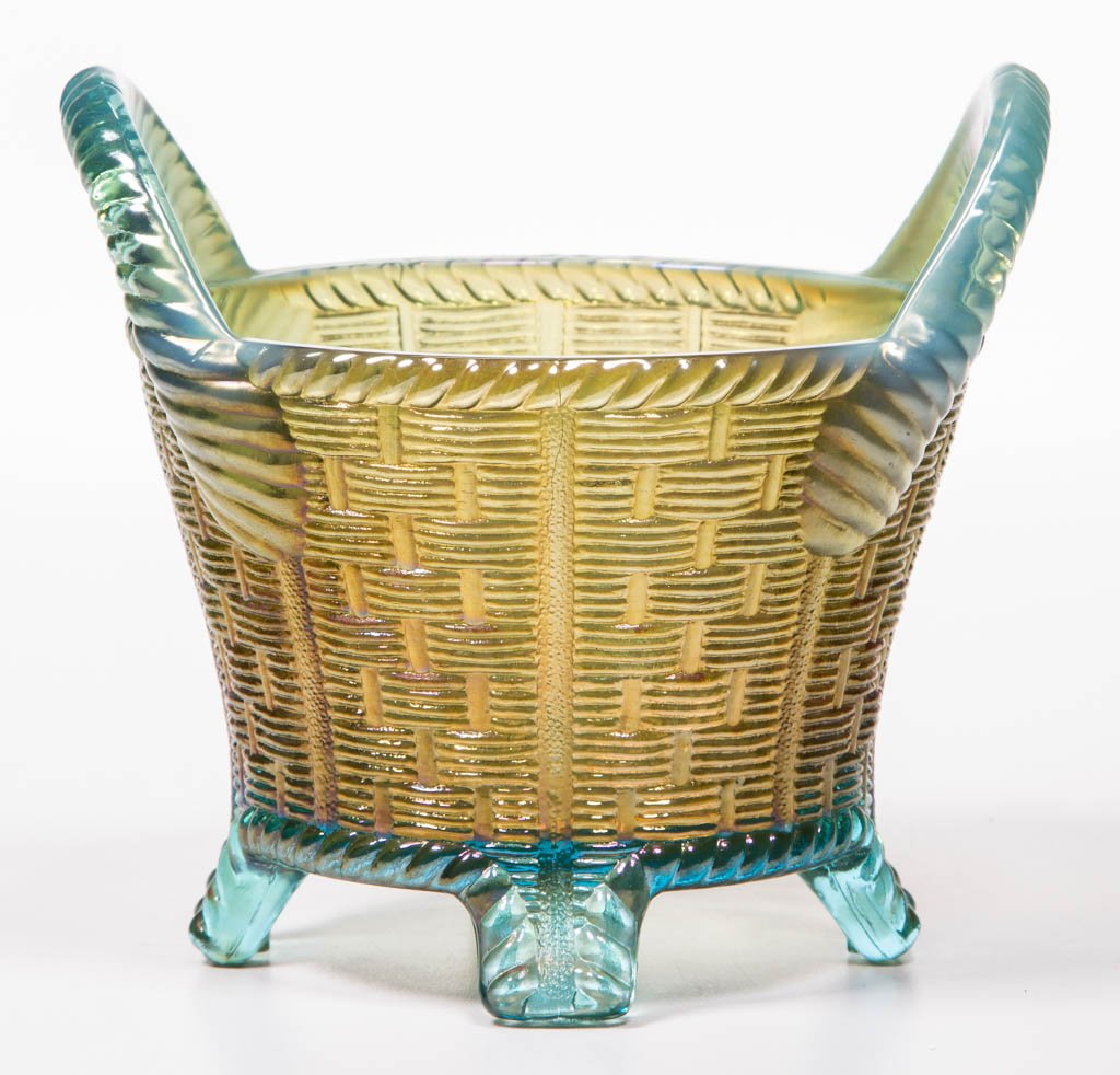 NORTHWOOD BUSHEL BASKET CARNIVAL GLASS BOWL (1 of 1)