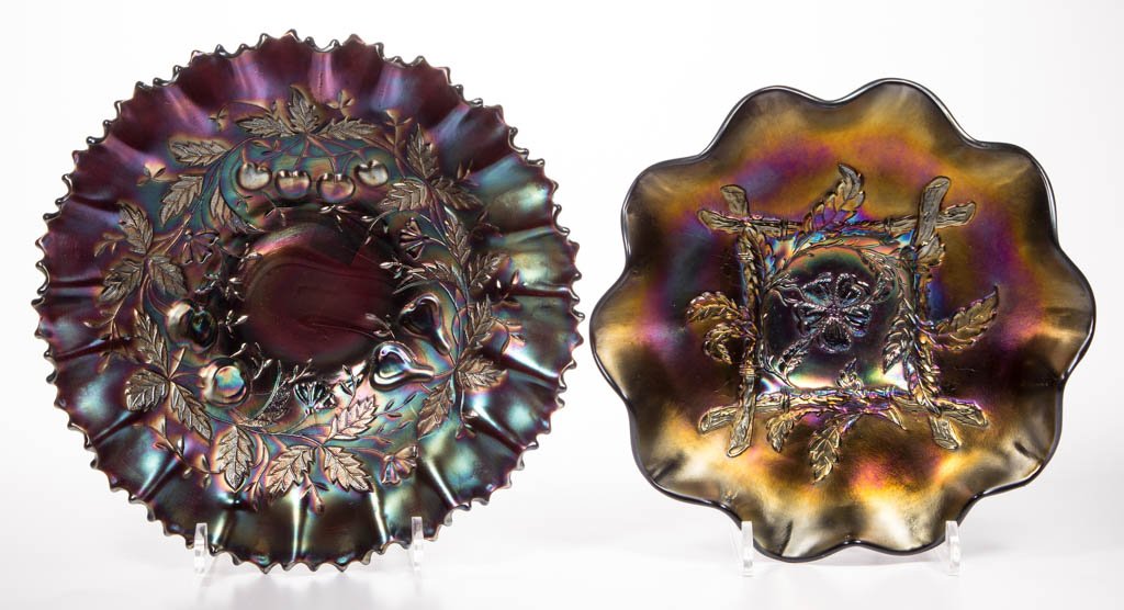 NORTHWOOD CARNIVAL GLASS BOWLS, LOT OF TWO (1 of 1)