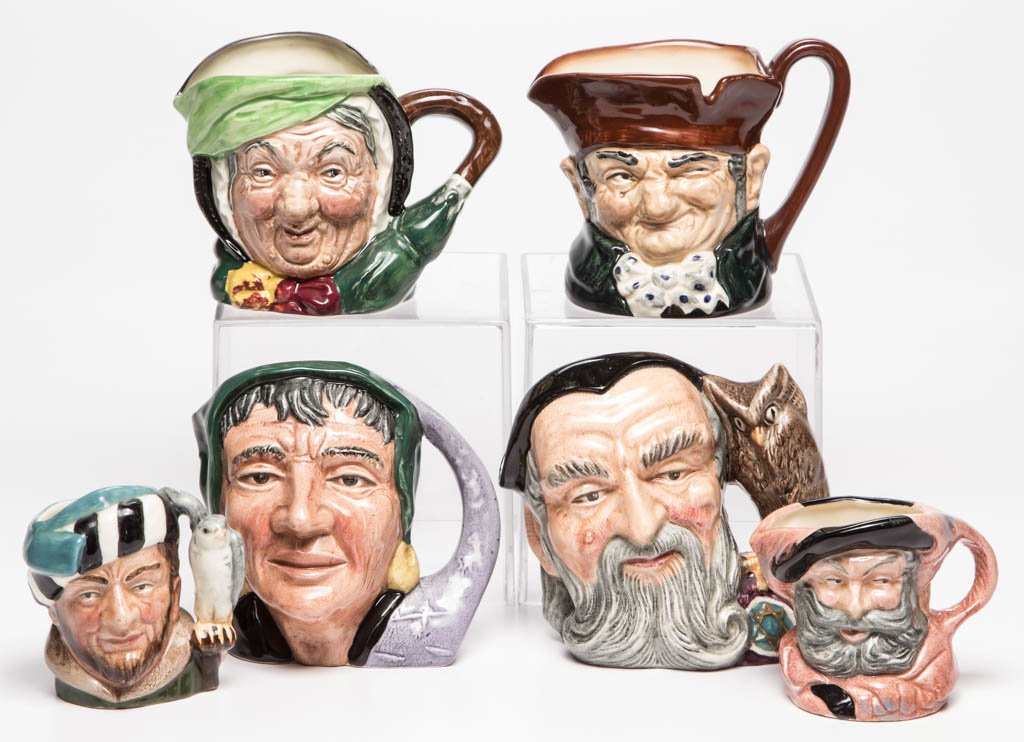 ASSORTED ROYAL DOULTON FIGURAL TOBY MUGS, LOT OF SIX (1 of 1)