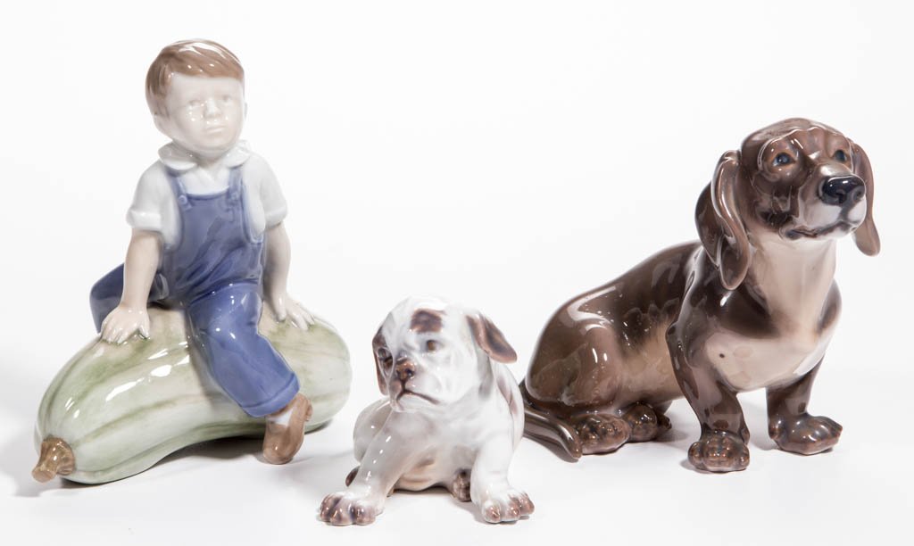 ROYAL COPENHAGEN PORCELAIN FIGURINES, LOT OF THREE (1 of 1)