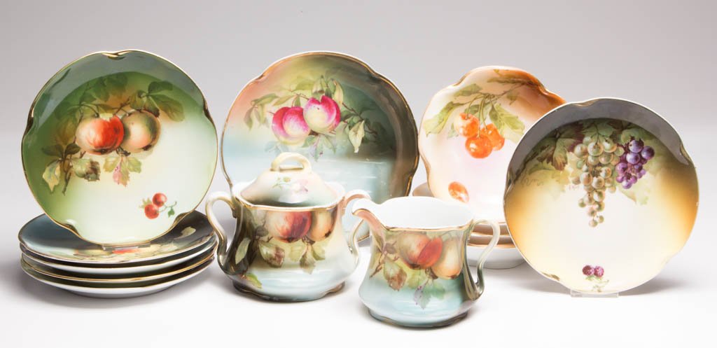 GERMAN PORCELAIN TABLE ARTICLES, LOT OF 13 (1 of 1)