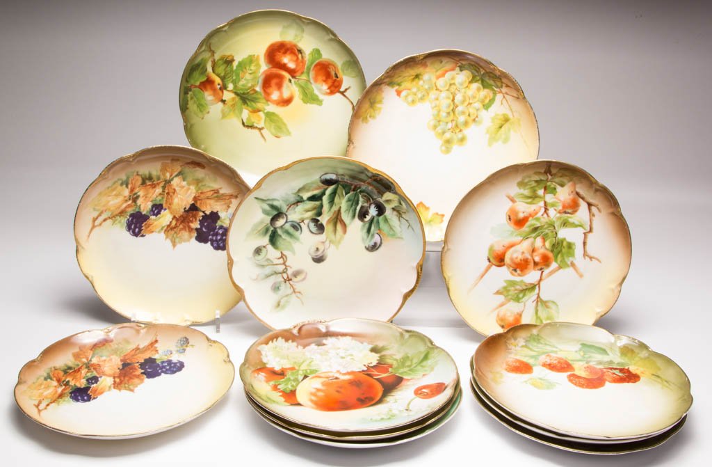 GERMAN PORCELAIN PLATES, LOT OF 12 (1 of 1)