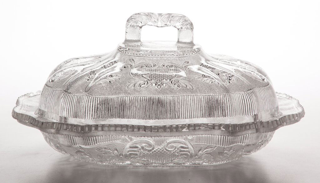 PRESSED LACY PRINCESS FEATHER MEDALLION AND BASKET OF (1 of 1)