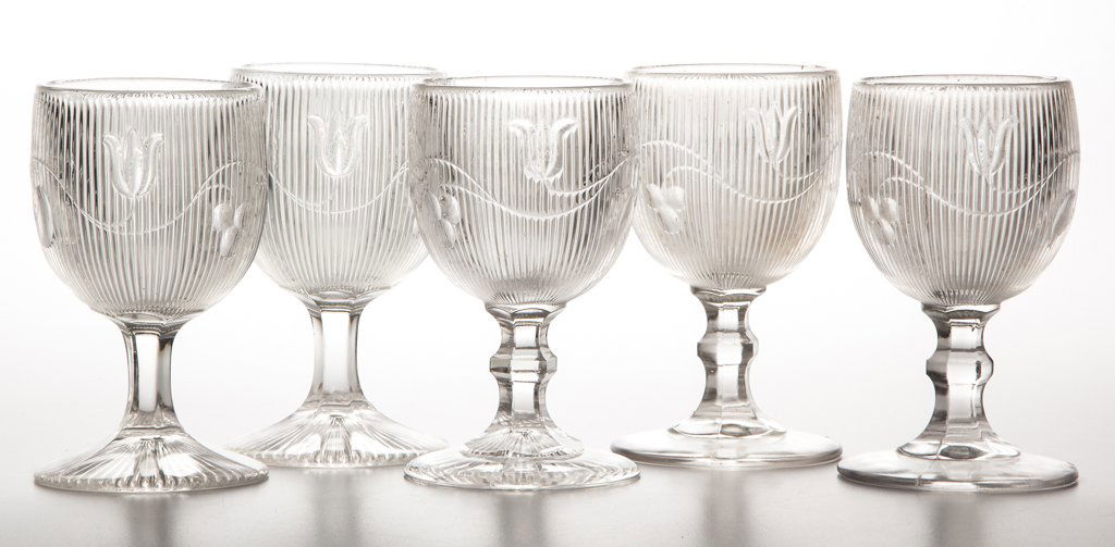 BELLFLOWER - SINGLE VINE GOBLETS, LOT OF FIVE (1 of 1)