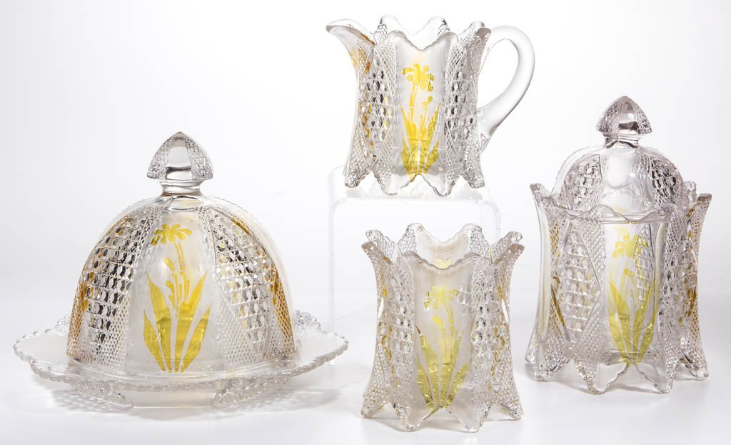 FOSTORIA NO. 575 / CARMEN - AMBER-STAINED FOUR-PIECE (1 of 1)