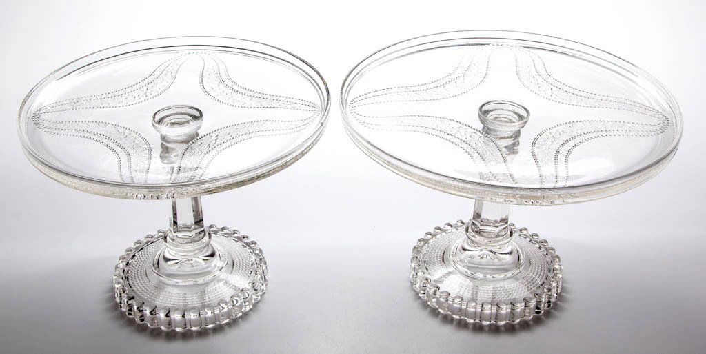 GARFIELD DRAPE SALVERS / CAKE STANDS, LOT OF TWO (1 of 1)