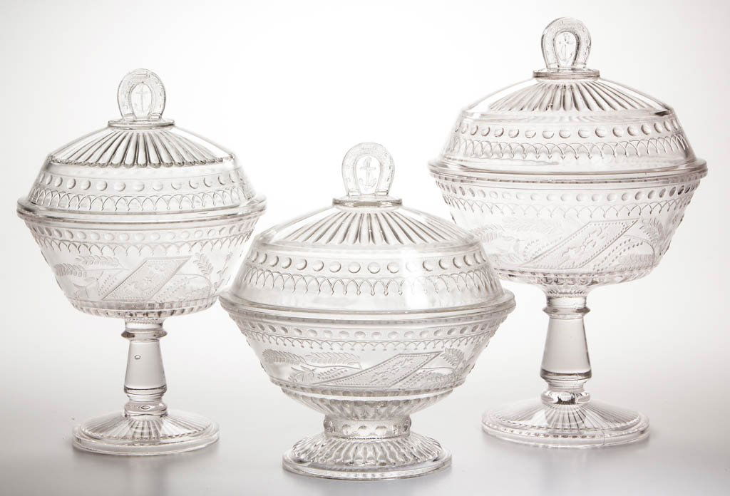 GOOD LUCK / HORSESHOE COVERED COMPOTES, LOT OF THREE (1 of 1)