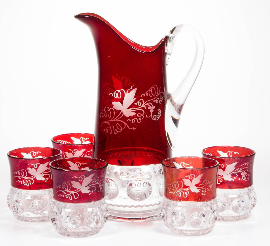 KING'S CROWN / EXCELSIOR (OMN) - RUBY-STAINED SIX-PIECE (1 of 1)