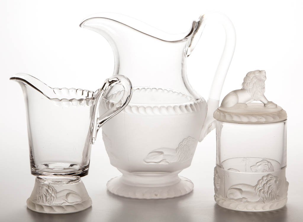 LION - FROSTED ARTICLES, LOT OF THREE (1 of 1)