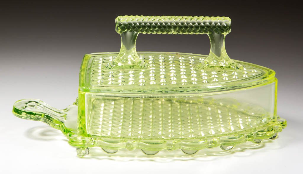 NOVELTY FLAT IRON COVERED BUTTER DISH (1 of 1)
