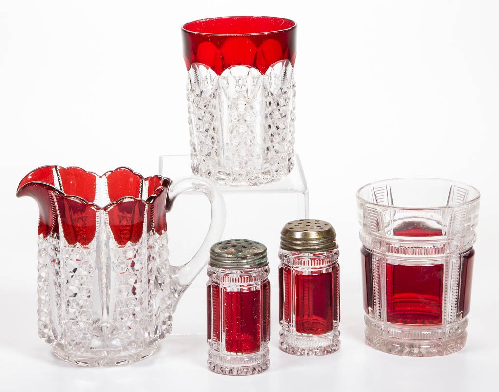 ASSORTED DUNCAN EAPG - RUBY-STAINED ARTICLES, LOT OF (1 of 1)