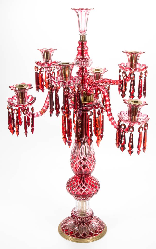 FRENCH CUT-OVERLAY MONUMENTAL CANDELABRA (1 of 5)