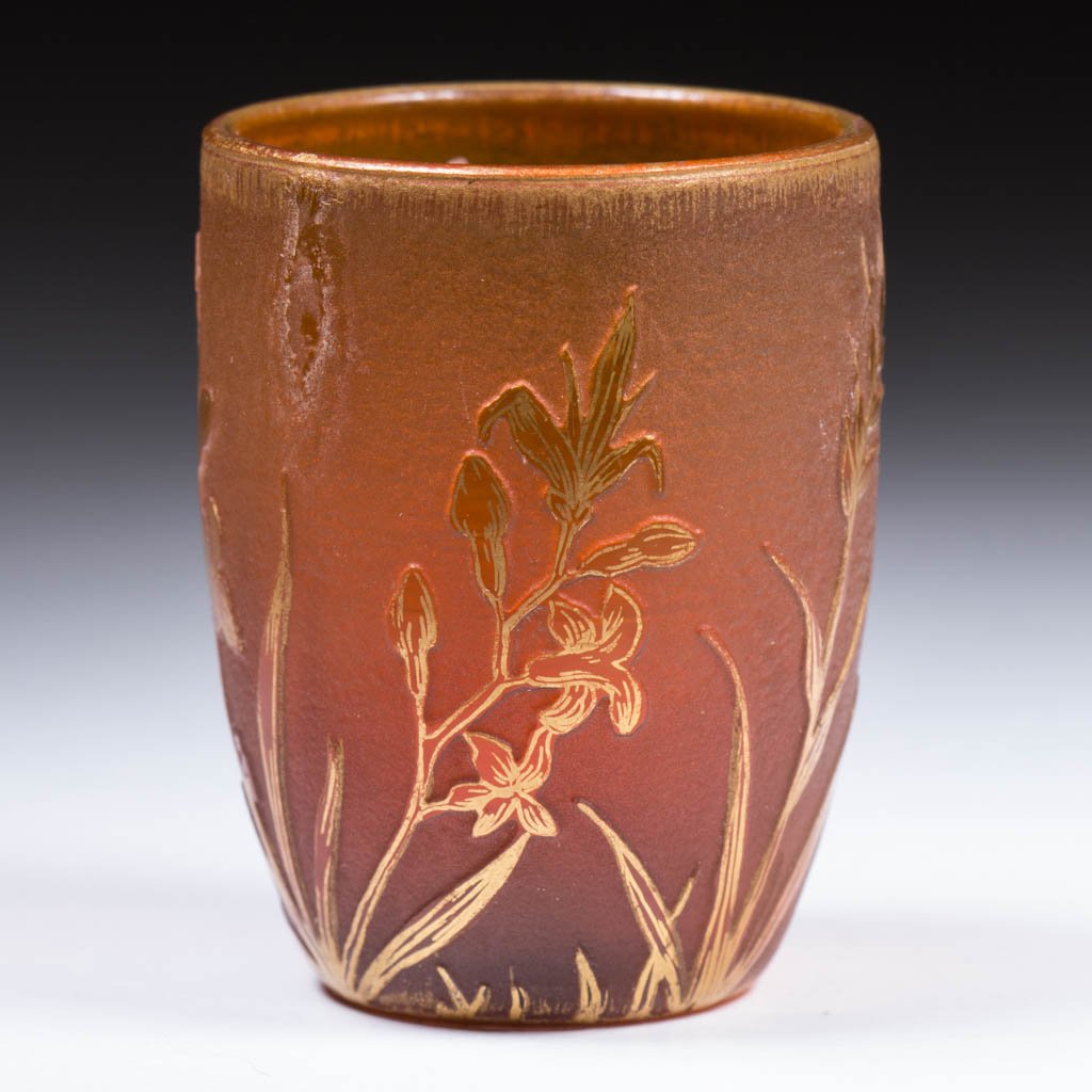 DAUM NANCY FLORAL ART GLASS TOOTHPICK HOLDER (1 of 3)