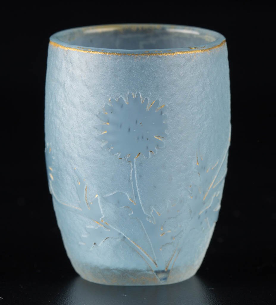 DAUM NANCY FLORAL ART GLASS TOOTHPICK HOLDER (1 of 3)