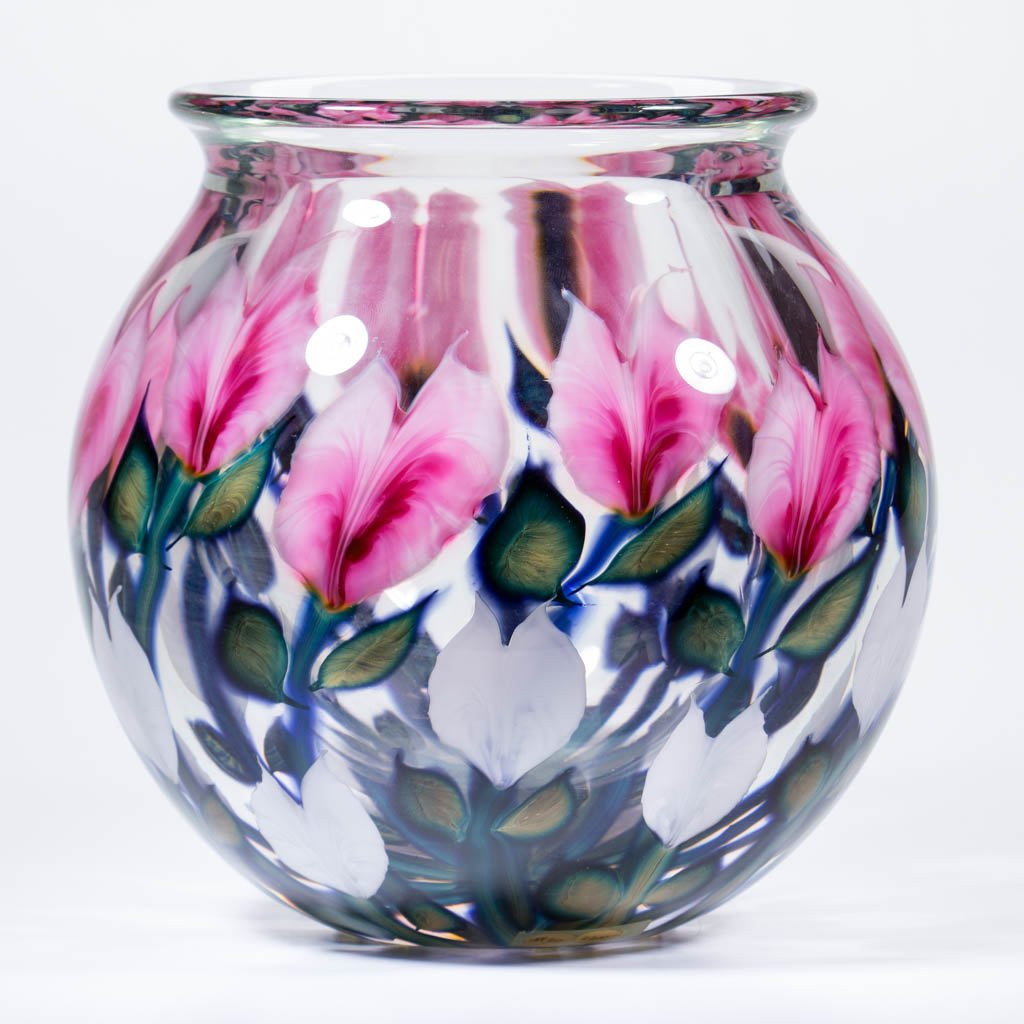 DANIEL LOTTON SPLIT LEAF STUDIO ART GLASS BOWL (1 of 1)