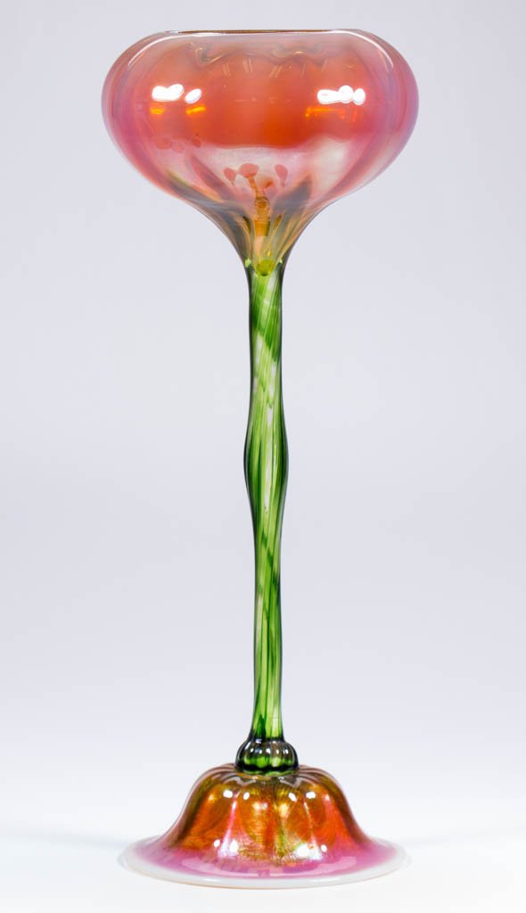 LUNDBERG FLOWER-FORM STUDIO ART GLASS VASE (1 of 2)