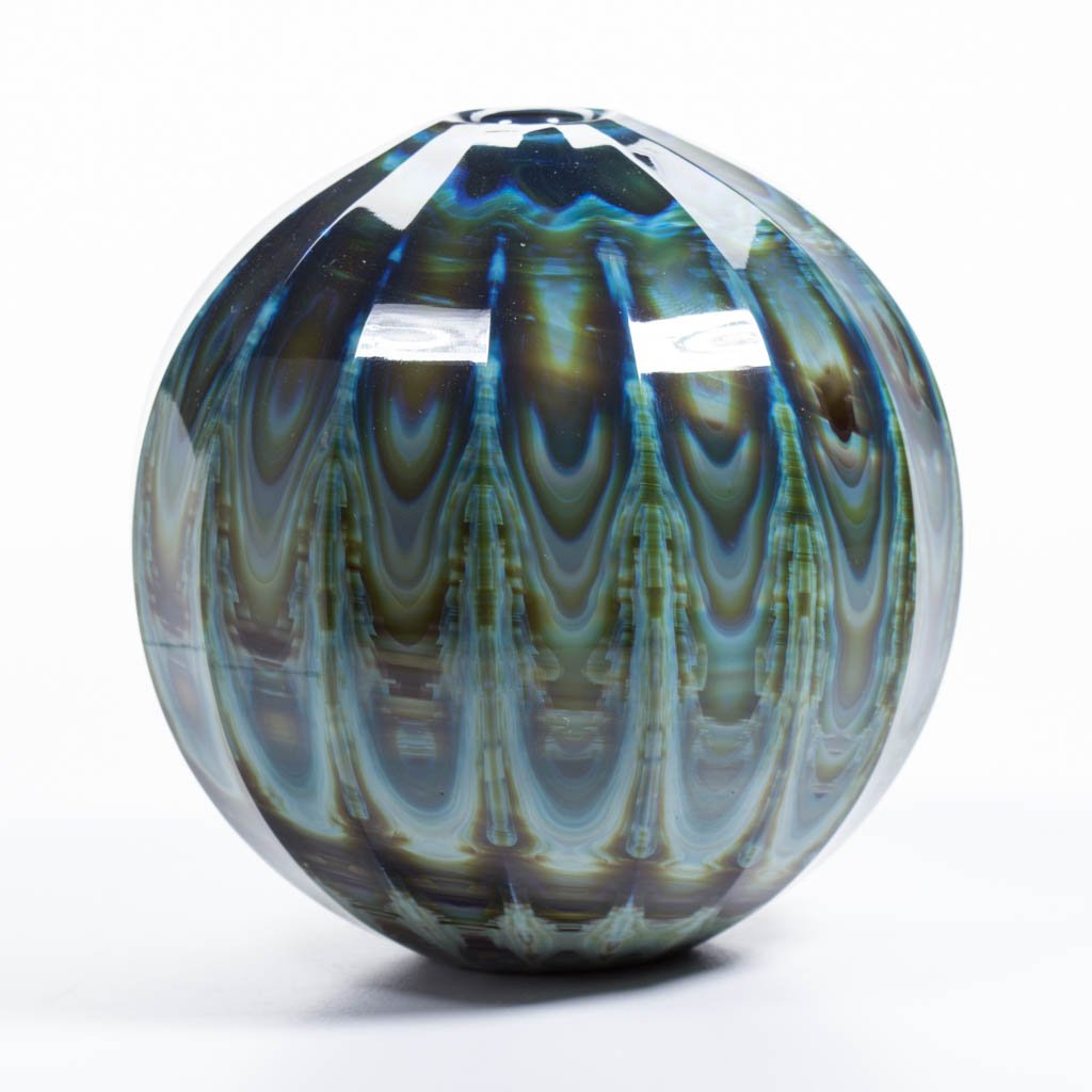 ART REED AGATE STUDIO ART GLASS VASE (1 of 1)
