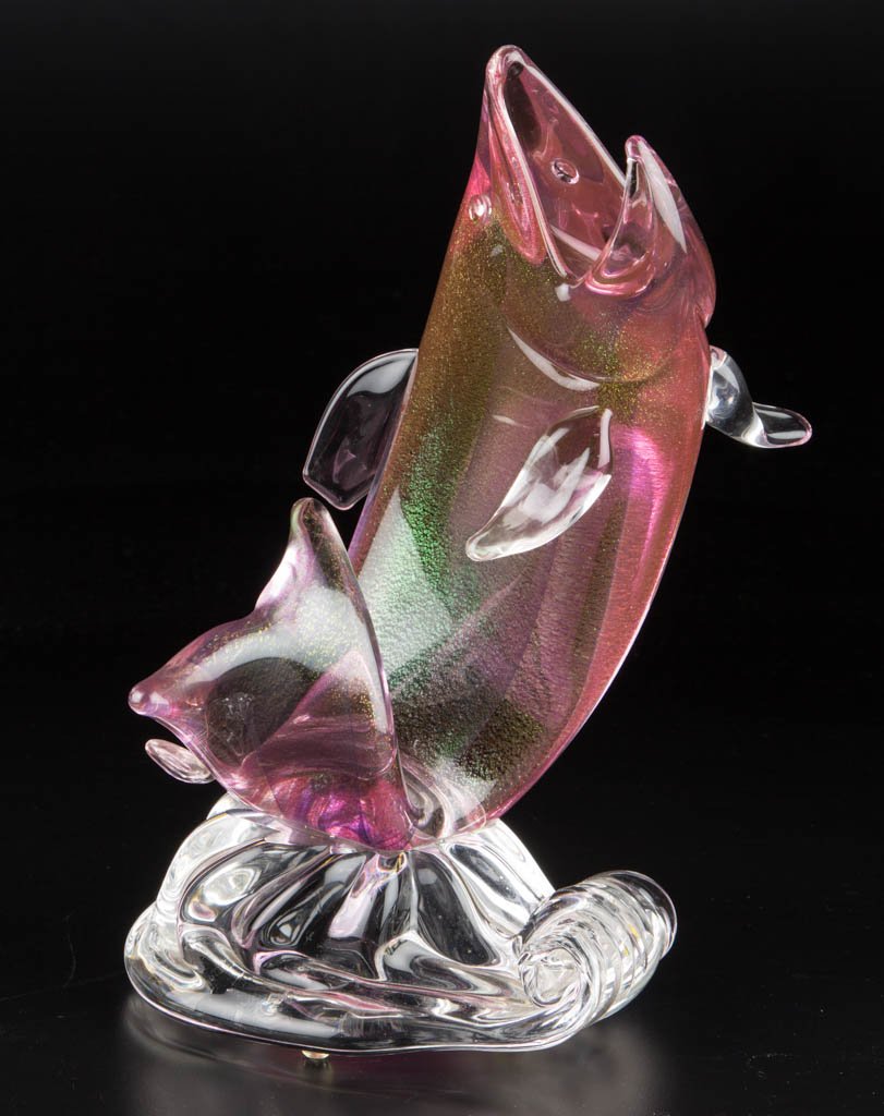 STUDIO ART GLASS TROUT SCULPTURE (1 of 3)