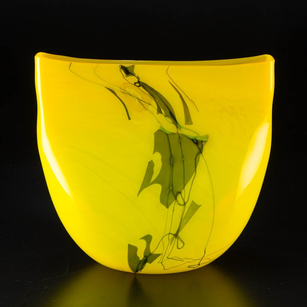BLENKO OPALINE YELLOW ART GLASS VASE (1 of 1)
