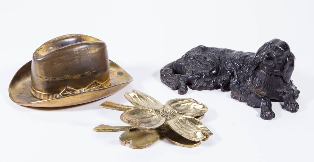 ASSORTED METAL DESK / SMOKING ACCESSORIES, LOT OF THREE (1 of 1)