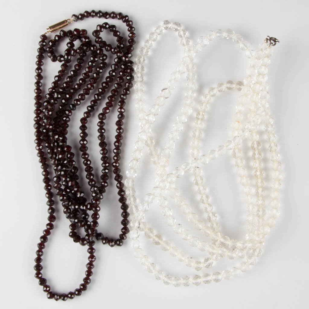 VINTAGE FACETTED BEAD NECKLACES, LOT OF TWO (1 of 1)