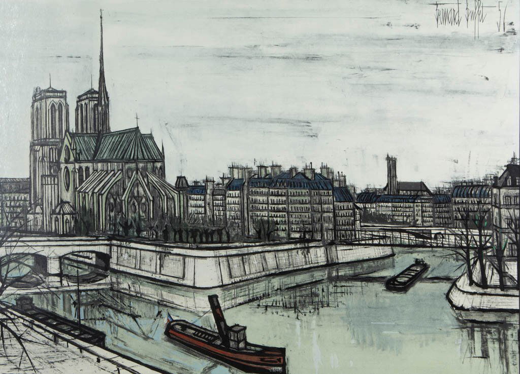 BERNARD BUFFET (FRENCH, 1928-1999) PARISIAN CITYSCAPE (1 of 2)