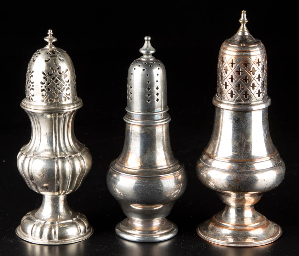SILVER-PLATED SUGAR CASTERS, LOT OF THREE (1 of 1)