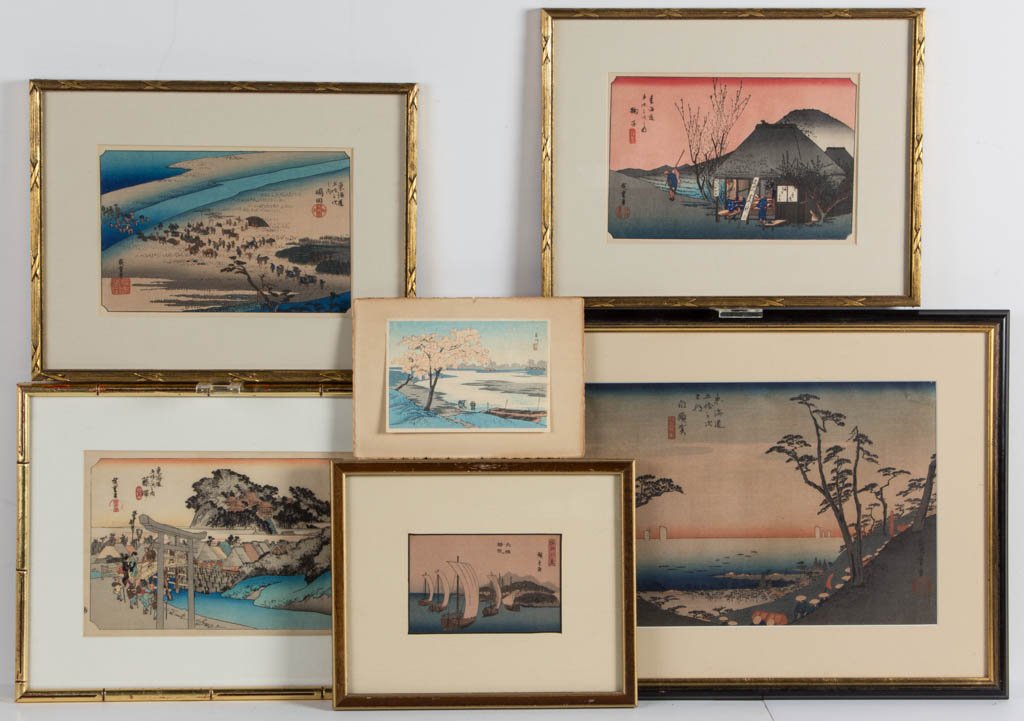 HIROSHIGE JAPANESE UKIYO-E WOODBLOCK PRINTS, LOT OF (1 of 5)