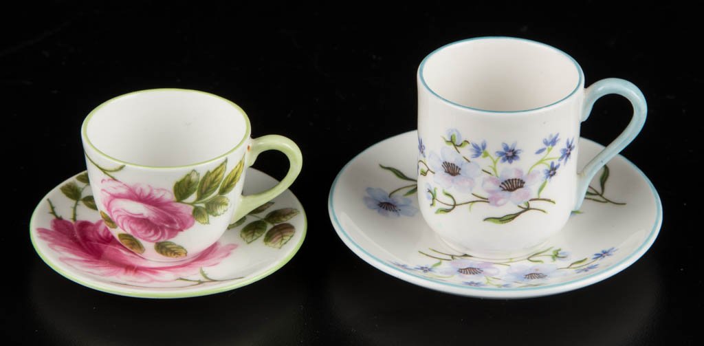 ENGLISH SHELLEY CHINA MINIATURE CUP AND SAUCER SETS, (1 of 1)