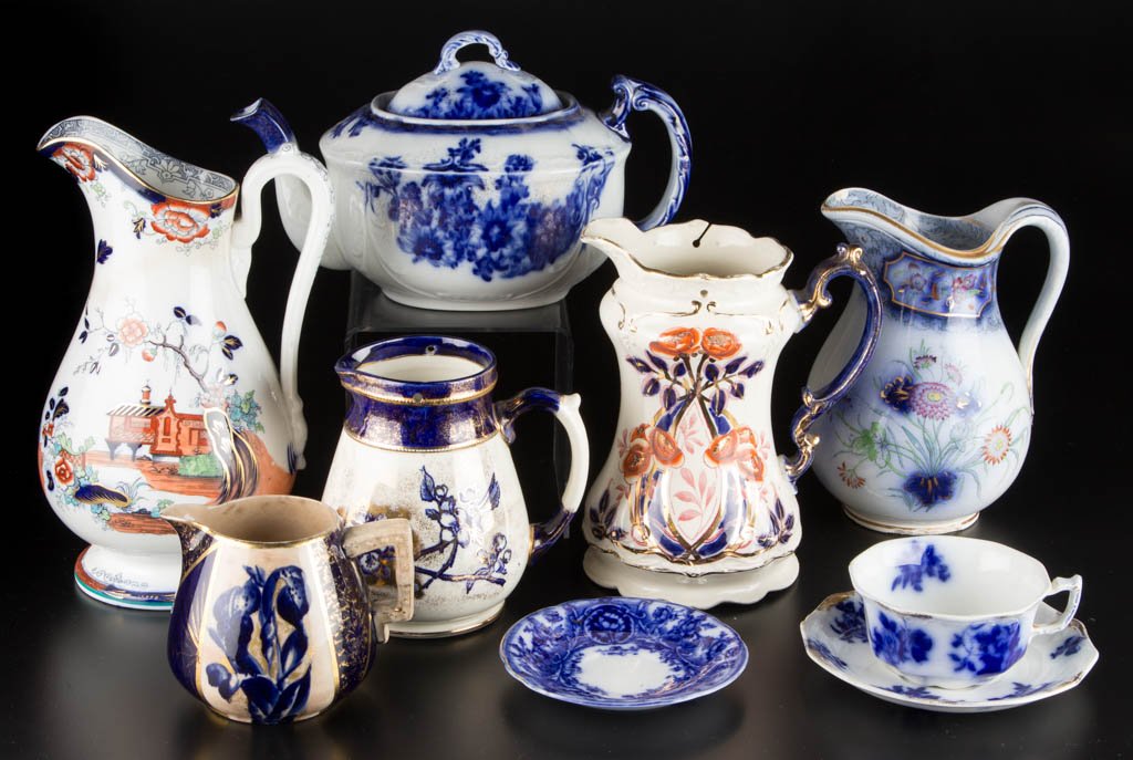 ENGLISH STAFFORDSHIRE IRONSTONE FLOW BLUE AND OTHER (1 of 1)