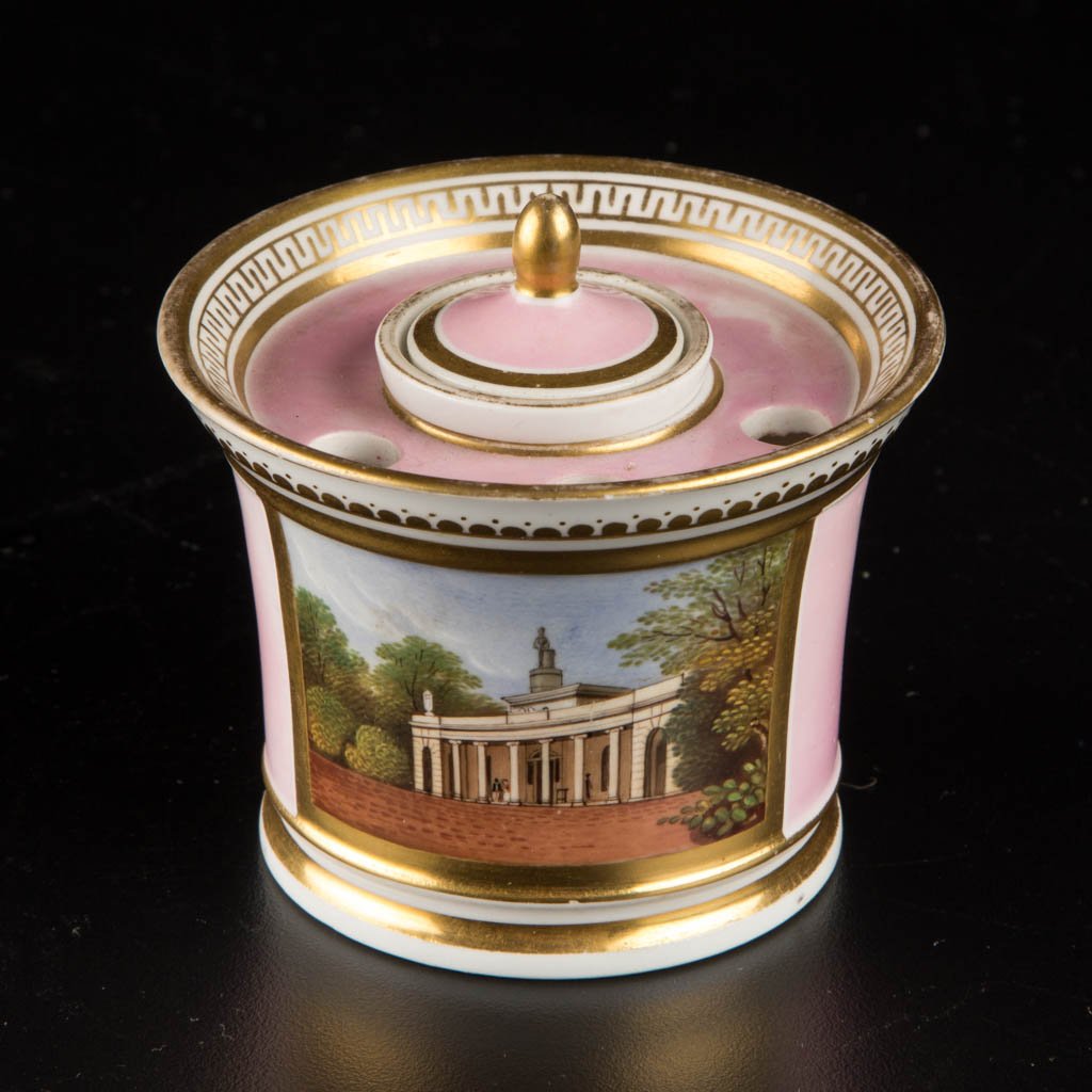 ENGLISH CHAMBERLAIN'S WORCESTER PORCELAIN INKWELL, (1 of 3)