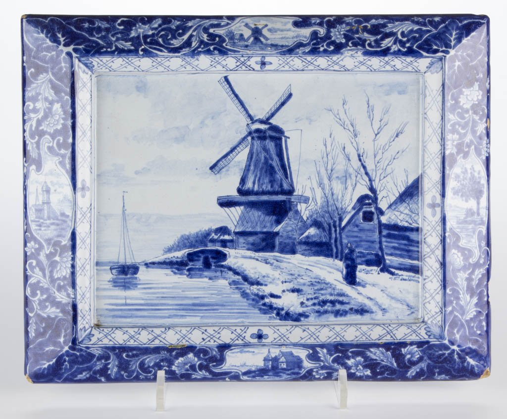 DUTCH MAKKUM DELFT SELF-FRAMED PLAQUE (1 of 2)