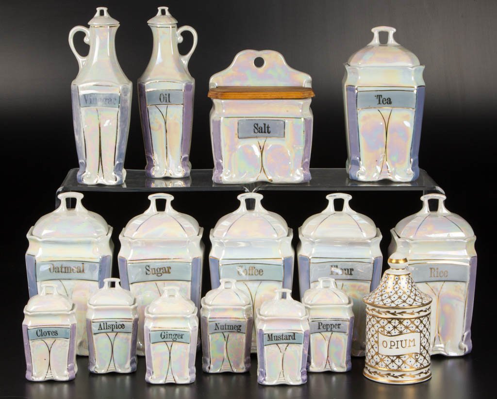 GERMAN W. BLOCH PORCELAIN 15-PIECE KITCHEN SET (1 of 1)