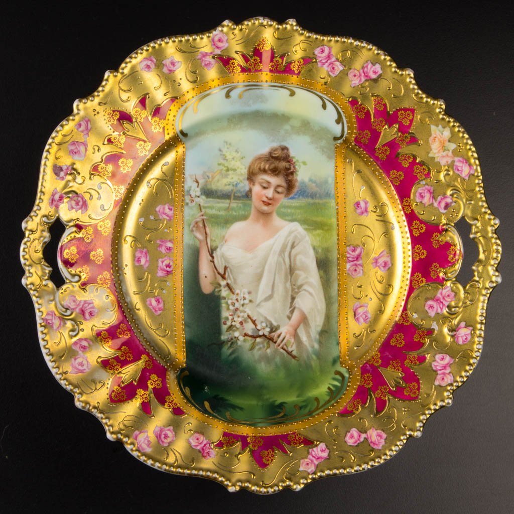 R. S. PRUSSIA PORCELAIN HANDLED PORTRAIT PLATE (1 of 1)