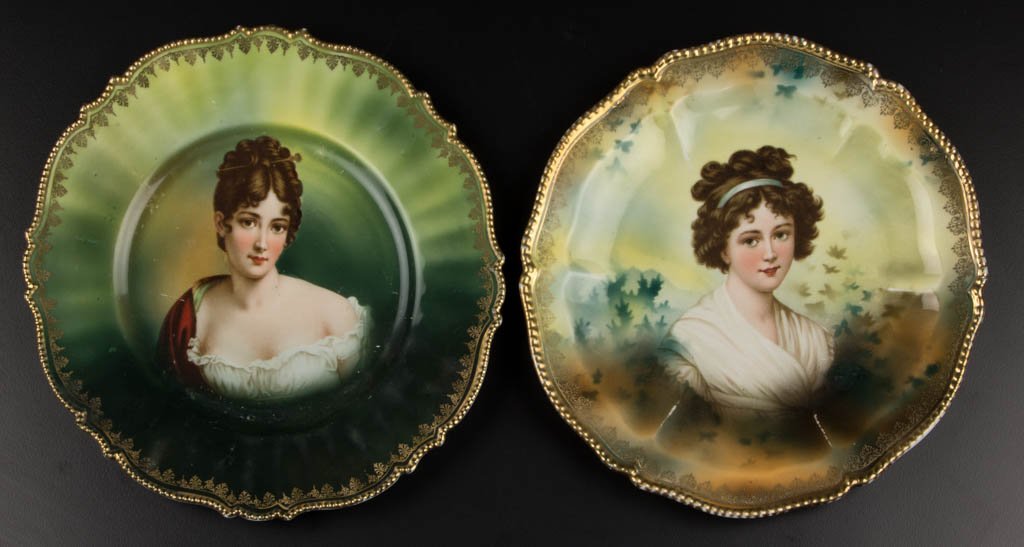 R. S. PRUSSIA PORCELAIN PORTRAIT PLATES, LOT OF TWO (1 of 1)