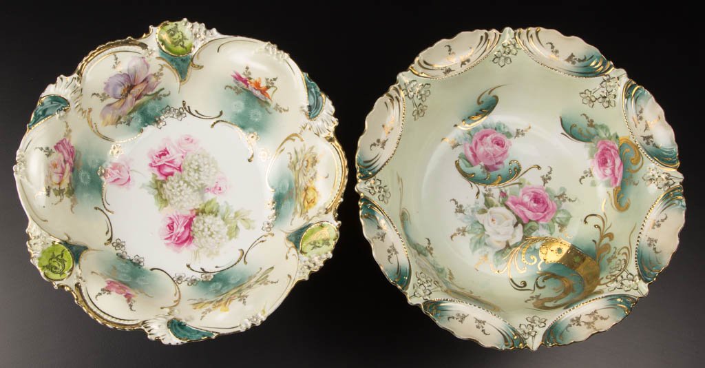 R. S. PRUSSIA PORCELAIN SERVING BOWLS, LOT OF TWO (1 of 1)