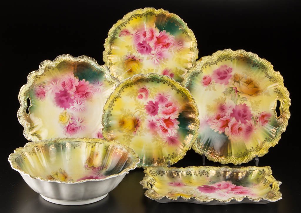 R. S. PRUSSIA PORCELAIN TABLE ARTICLES, LOT OF SIX (1 of 1)